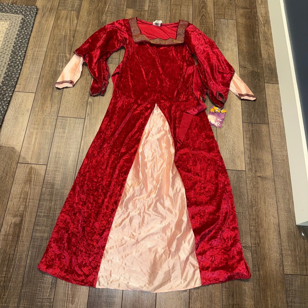 Rubies Maid Marion Renaissance Costume Dress Red Velvet Medieval Adult Standard